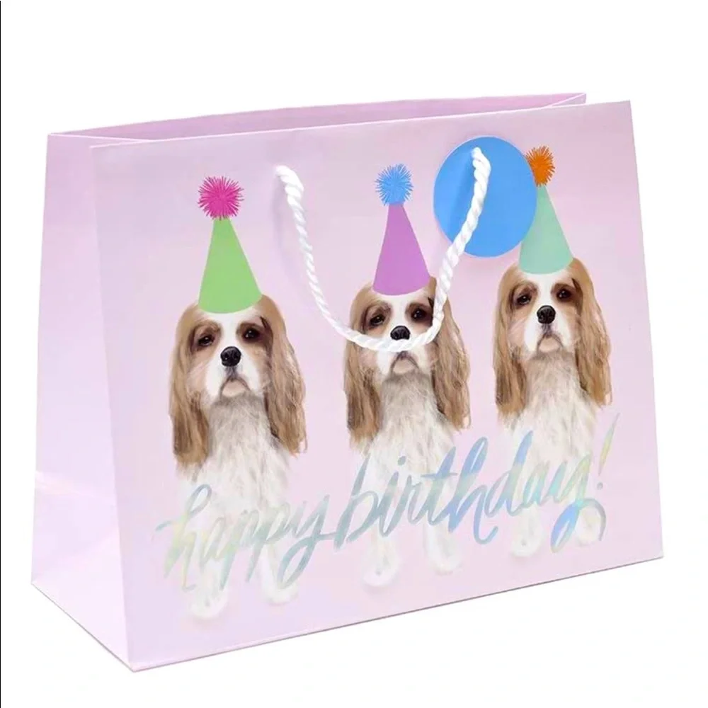 Holographic Happy Birthday Dogs Gift Bag, Set of 2